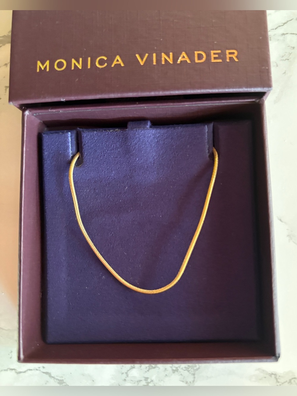 Monica Vinader Round Thin Snake Chain Bracelet